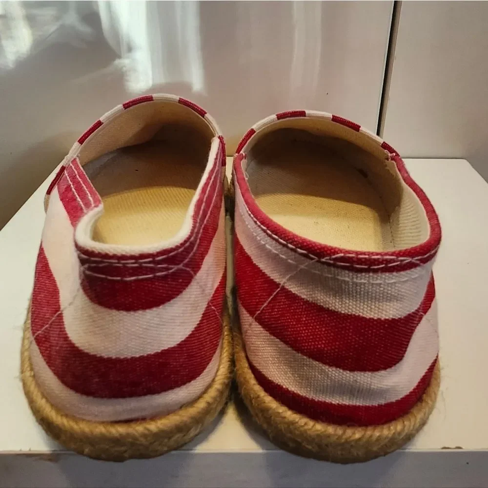 Neiman Marcus Classic Red/White Striped Espadrilles Made Spain Sz.9/40 EU $175